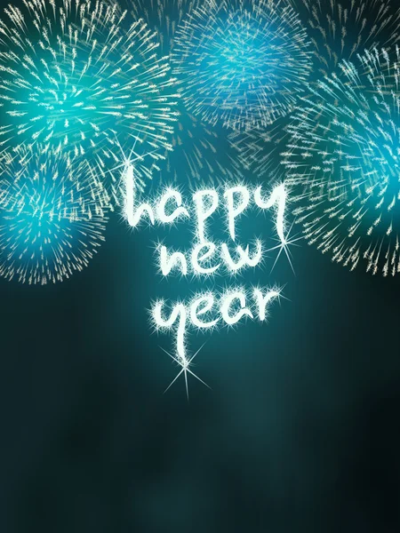 Boldog új évet tűzijáték-Tűzijáték — Stock Fotó