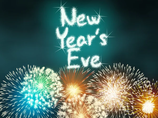 New years eve anniversary firework celebration party turquoise — Stock Photo, Image