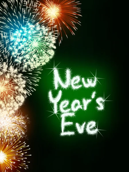 New years eve anniversary firework celebration party green — Stock Photo, Image