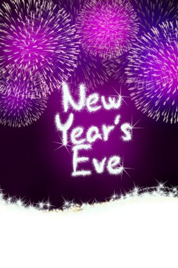 Yeni yıl arifesinde yıldönümü havai fişek kutlama parti pembe