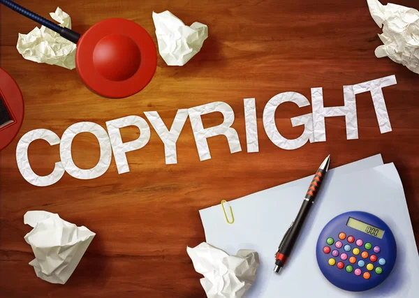 Copyright desktop memo rechner büro denken organisieren — Stockfoto