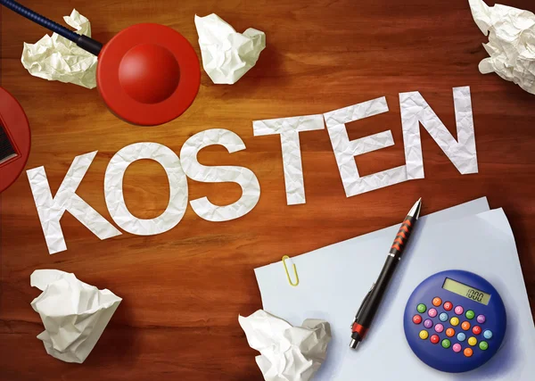 Kosten desktop memo calcolatrice ufficio pensare organizzare — Foto Stock