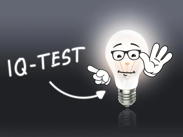 IQ Test żarówka Lampa energii jasno szary — Zdjęcie stockowe