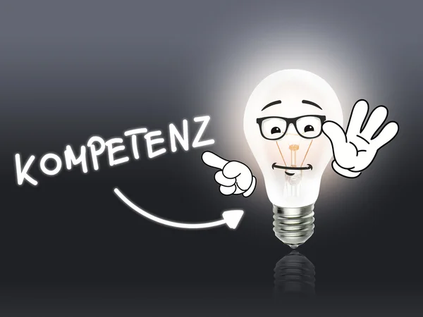 Kompetenz ampul lamba enerji ışık gri — Stok fotoğraf