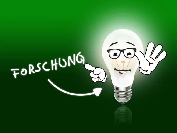 Forschung ampul lamba enerji açık yeşil — Stok fotoğraf