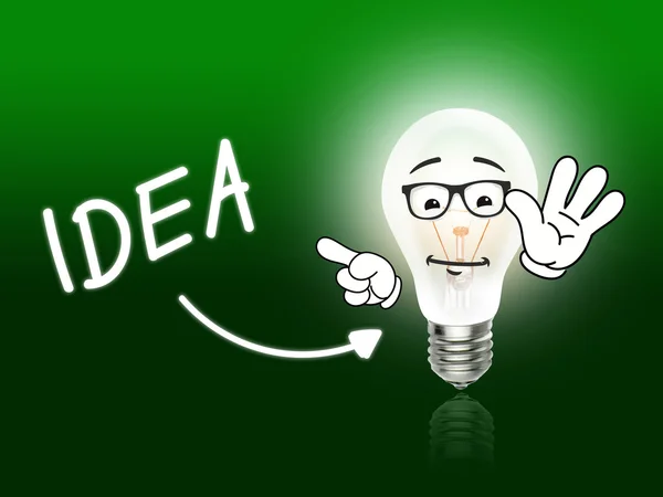 Idea Bulb Lamp Energy Light green — Stock Photo, Image