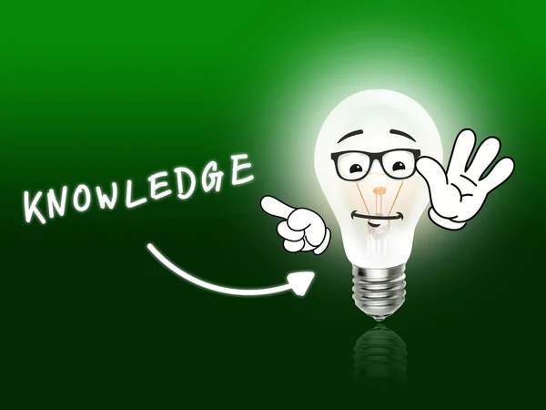 Lâmpada de lâmpada de conhecimento Energia luz verde — Fotografia de Stock