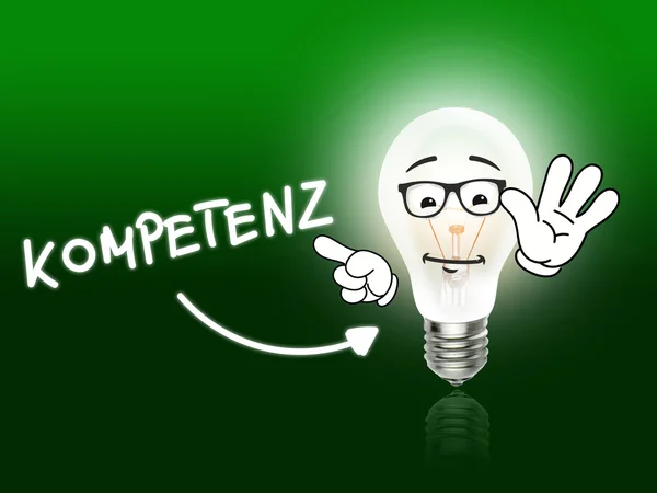 Kompetenz ampul lamba enerji açık yeşil — Stok fotoğraf