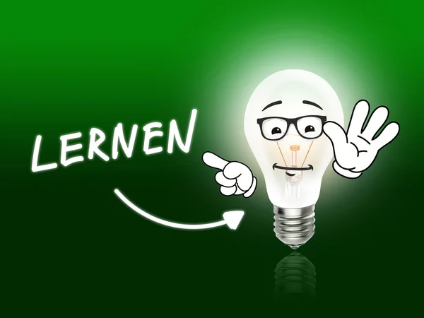 Lernen Glühbirne Energie Licht grün — Stockfoto