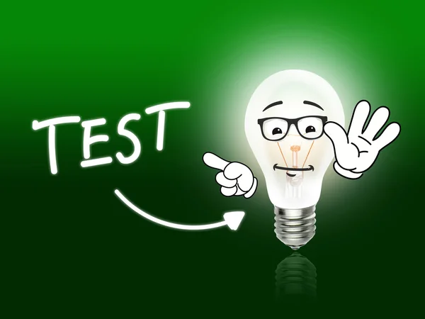 테스트 전구 램프 에너지 빛 녹색 — 스톡 사진