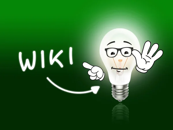 Πράσινο φως ενέργειας λαμπτήρα λάμπα wiki — Φωτογραφία Αρχείου