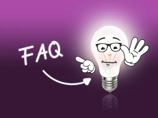 FAQ żarówka Lampa energii różowy — Zdjęcie stockowe