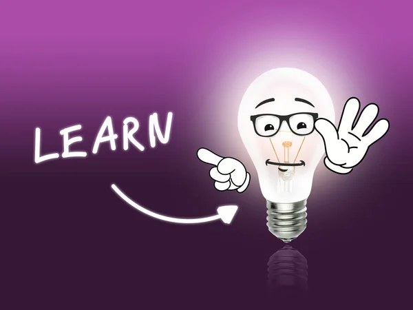 Aprender lâmpada de lâmpada de energia rosa claro — Fotografia de Stock