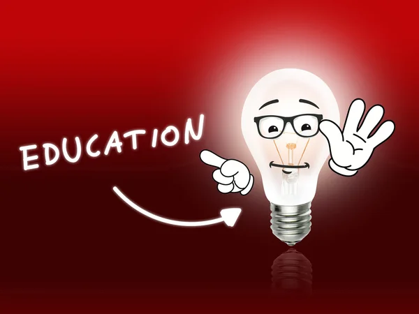 शिक्षण बल्ब दिवा ऊर्जा प्रकाश लाल — स्टॉक फोटो, इमेज
