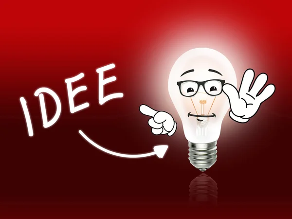 Idee エネルギー電球ランプ赤 — ストック写真