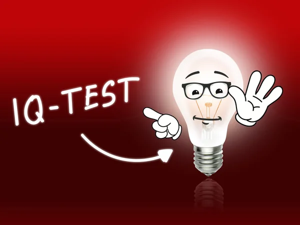 IQ Test żarówka Lampa energii światła czerwonego — Zdjęcie stockowe