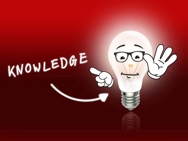知識エネルギー電球ランプ赤 — ストック写真