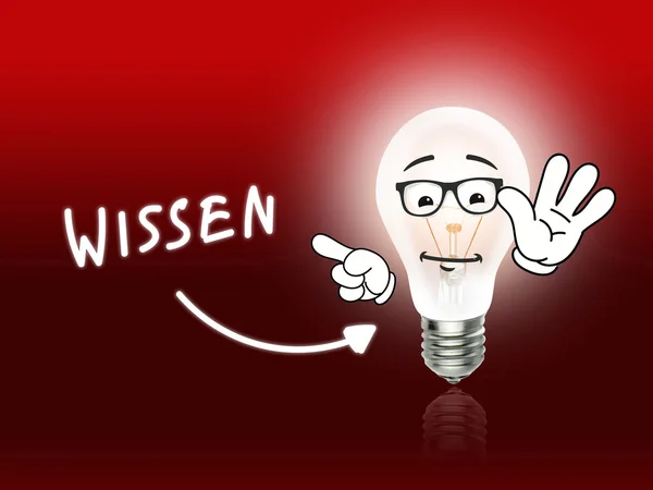 Wissen Glühbirne Energiesparlampe rot — Stockfoto