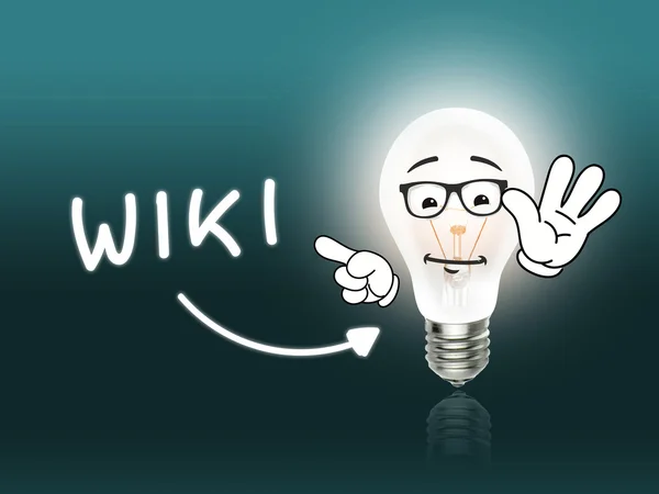 Wiki żarówka Lampa energii turkus — Zdjęcie stockowe