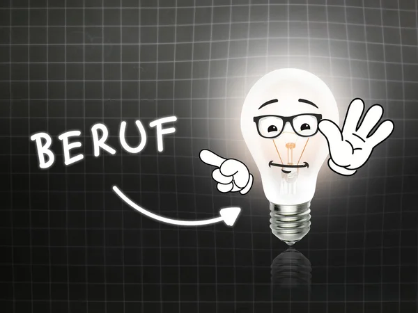 ベルーフ電球ランプ エネルギー黒板 — ストック写真