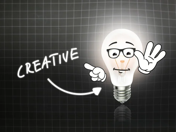 Creativo bombilla lámpara energía luz pizarra — Foto de Stock