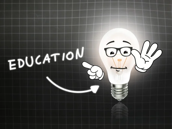 Education Bulb Lamp Energy Light blackboard — Stock Photo, Image