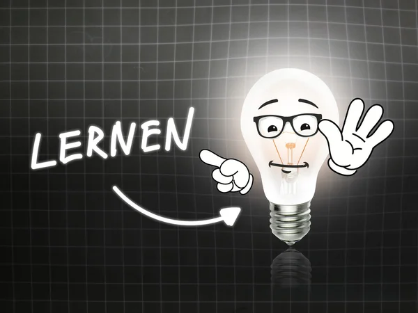 LERNEN Bulb lampa energi ljus blackboard — Stockfoto