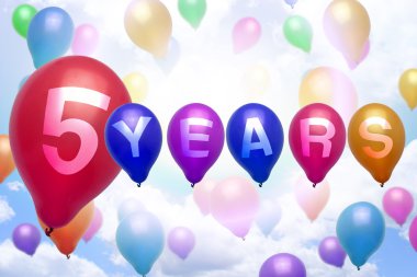 5 yıl kutlu olsun balon renkli balonlar