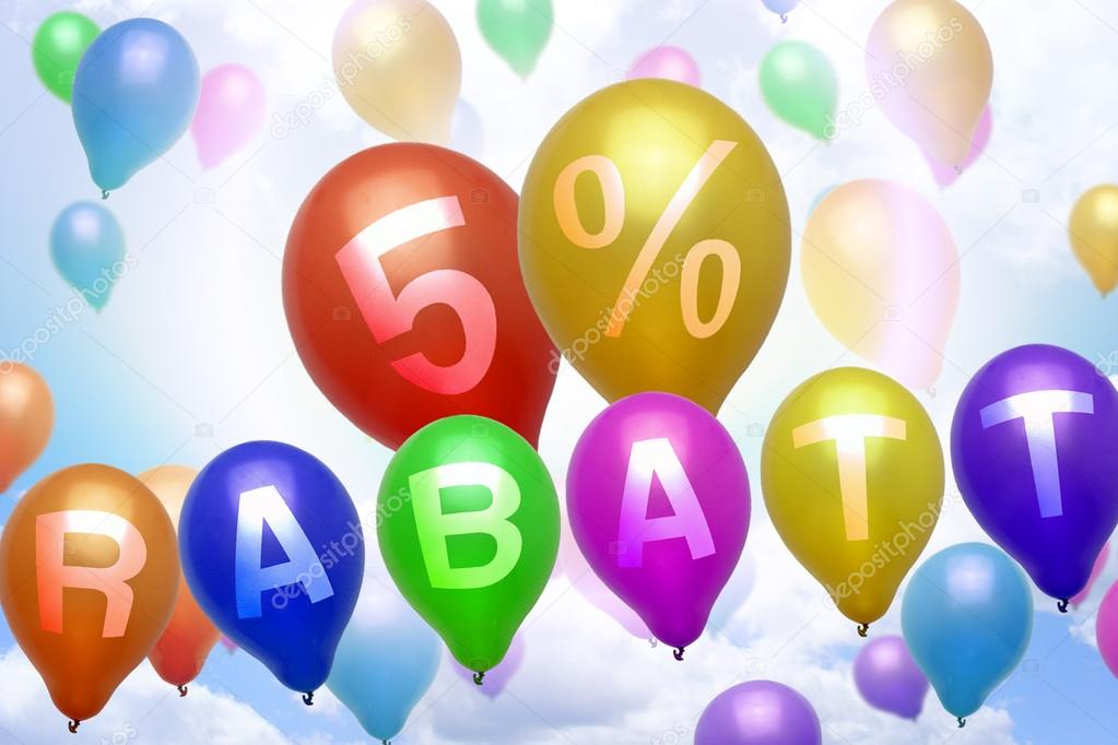German 5 percent off Rabatt balloon colorful balloons