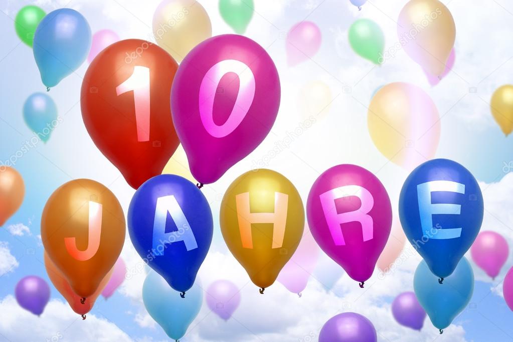 German 10 years balloon colorful balloons