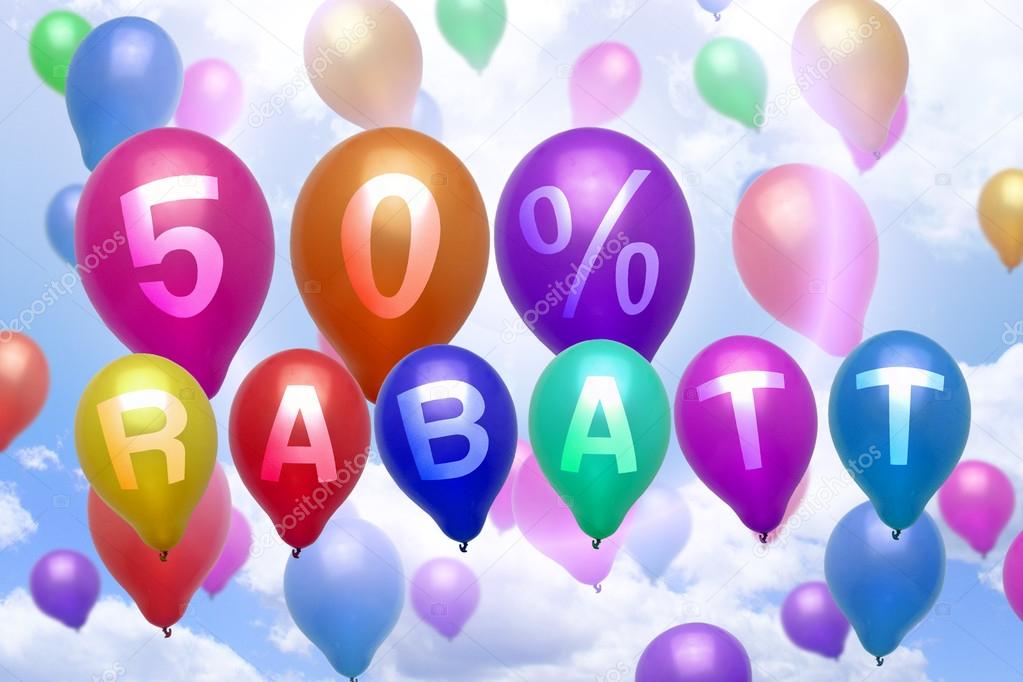 German 50 percent off Rabatt balloon colorful balloons