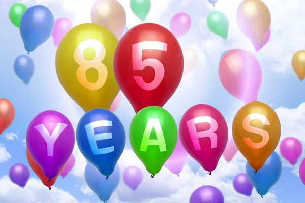 85 anni felice compleanno palloncino palloncini colorati — Foto Stock