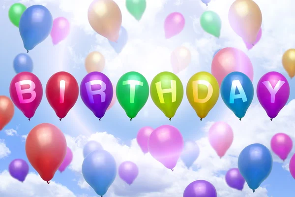 Globo de cumpleaños globos de colores — Foto de Stock