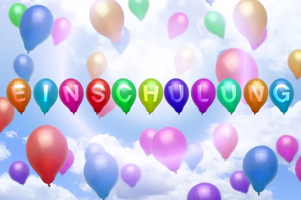 Duitse inschrijving ballon kleurrijke ballonnen — Stockfoto