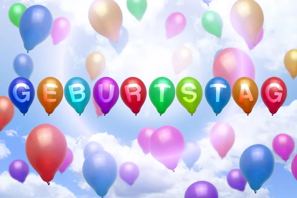 Deutscher geburtstag ballon bunte ballons — Stockfoto