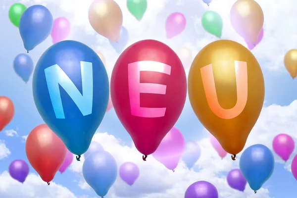 Tysk ny ballong färgglada ballonger — Stockfoto