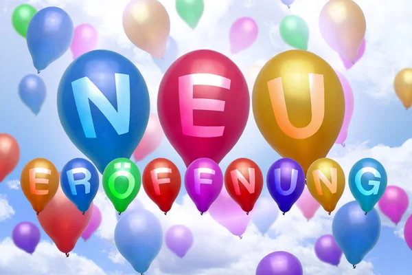 Tyska - ny öppning - ballong färgglada ballonger — Stockfoto