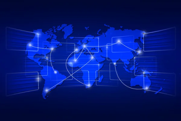 Світова карта географія світовий порядок фону доставки синій — стокове фото
