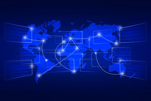 세계 지도 지리 세계 질서 배경 블루 배송 — 스톡 사진