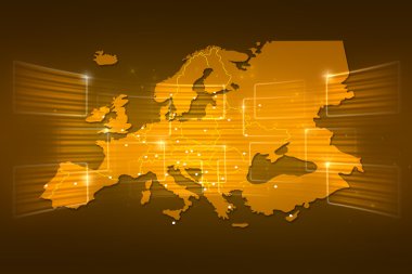 Avrupa harita Dünya Haritası haber iletişim sarı