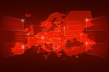 Avrupa harita Dünya Haritası haber iletişim kırmızı