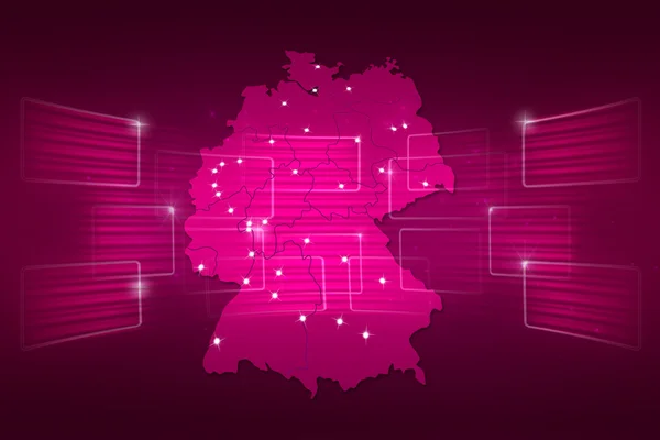 Duitsland kaart wereldkaart nieuws mededeling roze — Stockfoto