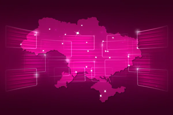 Ukraine Karte Weltkarte Nachrichten Kommunikation rosa — Stockfoto