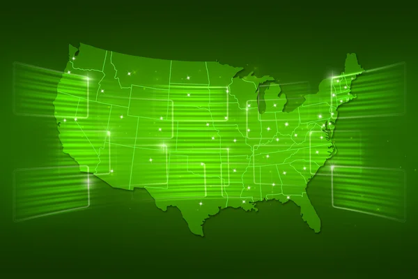 Mapa USA mapę świata wiadomości komunikacyjne Zielona — Zdjęcie stockowe