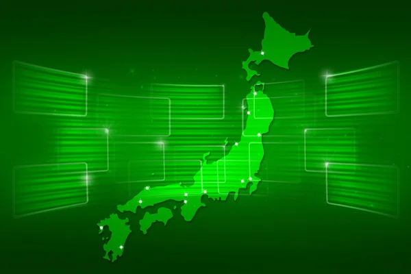 Mappa del Giappone Mappa del mondo Notizie Comunicazione verde — Foto Stock