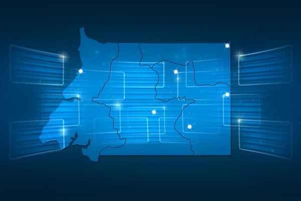 Mapa de Guinea Ecuatorial Mapa del mundo Noticias Comunicación azul —  Fotos de Stock