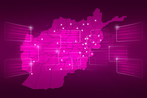 Afghanistan Map World map News Communication pink — Stock Photo, Image
