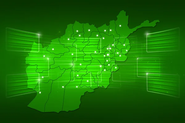 Mapa świata Mapa Afganistanu wiadomości komunikacyjne Zielona — Zdjęcie stockowe