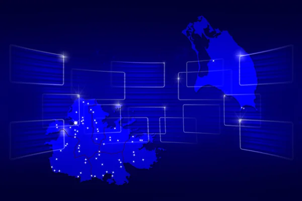 Antigua i barbuda mapę świata mapa niebieski nowości komunikacji — Zdjęcie stockowe