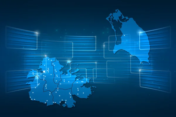 Antigua i barbuda mapę świata mapa niebieski nowości komunikacji — Zdjęcie stockowe
